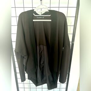 Zara Black Open Front Cocoon Cardigan EUC